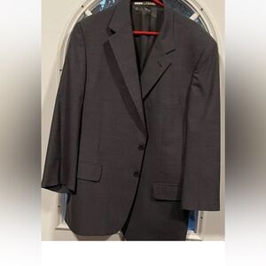 Men Blazer Tom James 100% Imported Wool Size 42 Length 32” 4 Button Sleeve Gray